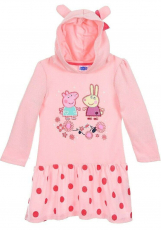 Peppa Wutz Mädchen Kleid Langarm mit Kapuze Peppa Pig Gr.128