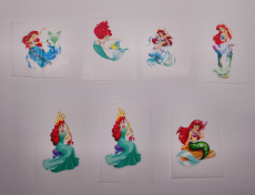 Arielle Bügelbilder 7 Stück