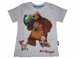 T-Shirt Mascha und der Bär Jungen weiss Gr.116