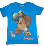T-Shirt Mascha und der Bär Jungen blau Gr.122