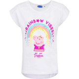 Peppa Pig Kinder T-Shirt Peppa Wutz Regenbogen weiß 128