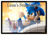 Sonic the Hedgehog Stundenplan mit Wunschname