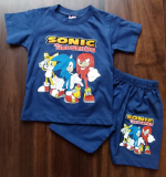Sonic the hedgehog Sommerset Tshirt + kurze Hose 116 dunkelblau