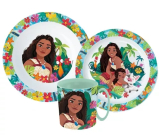 Disney Vaiana Lagoon Geschirrset, Mikroplastik-Set mit Becher 350 ml