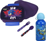 Sonic the Hedgehog 4 teiliges Lunch Set Brotdose Besteck Alu-Trinkflasche